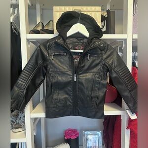 Urban Republic Kids Black Faux Leather Moto Jacket NWT